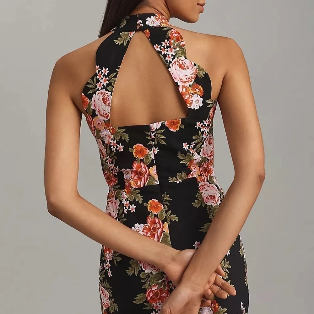 NWT Anthropologie Scallop Mini Floral Halter Dress XL
